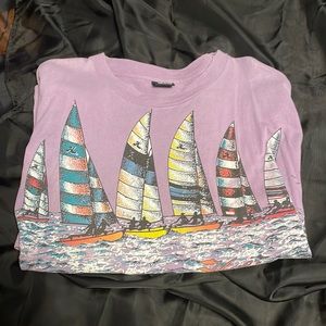 Large Sail Boat Graphic Vintage Tee